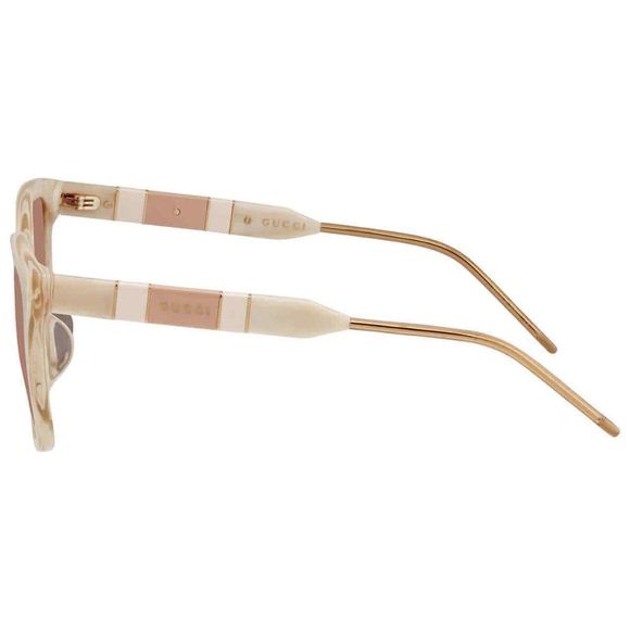 NEW Gucci Beige Rectangular Women's Sunglasses - Picture 3 of 4